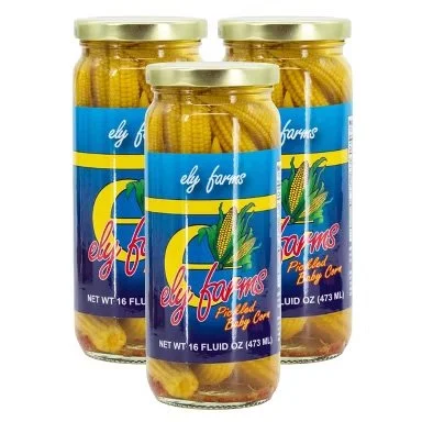 Ely Farm Pickled Baby Corn, 3 16 oz. jars; First Mennonite Church, Beatrice