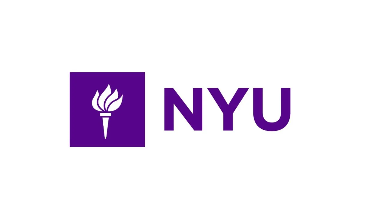 NYU logo with purple torch icon and text
