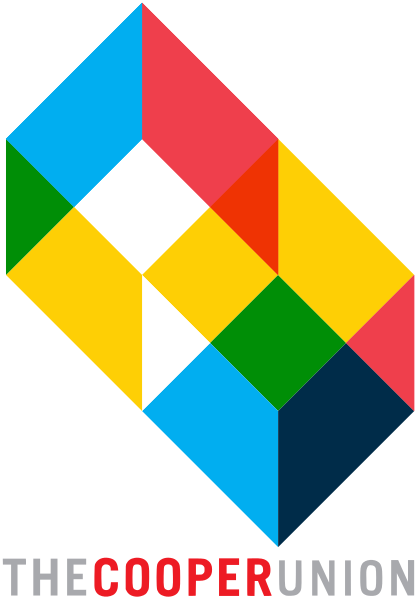 Logo of The Cooper Union featuring a multicolored geometric design with red, blue, green, yellow, orange, and white shapes, and the words "THE COOPER UNION" underneath.