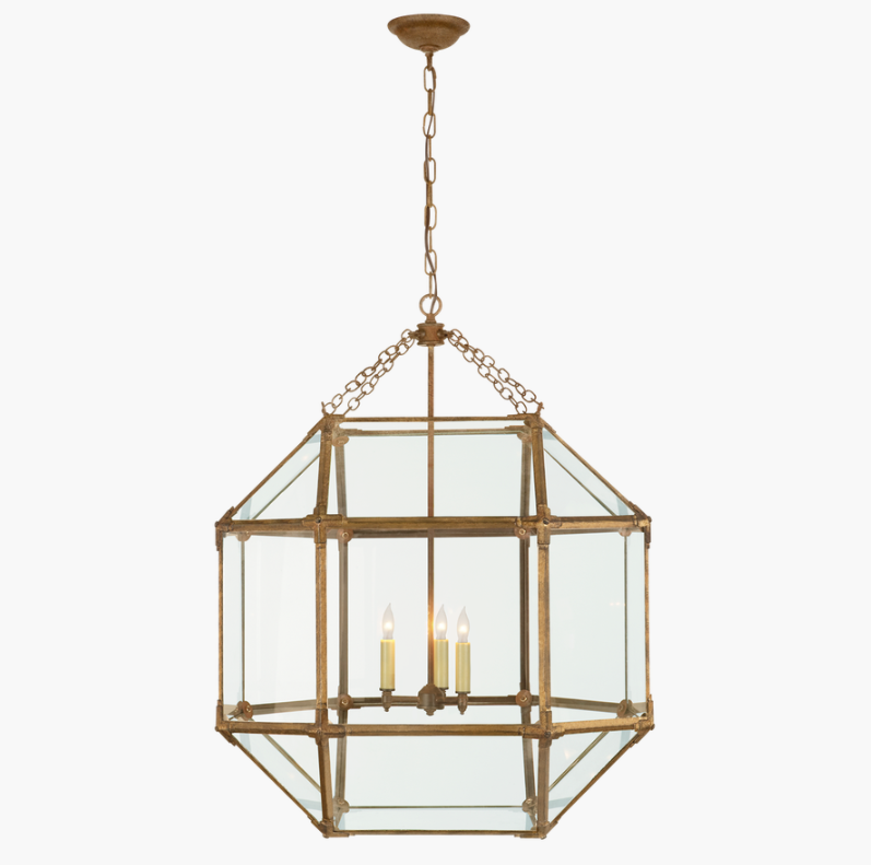 Morris Large Lantern in Gilded Iron with Clear Glass.png