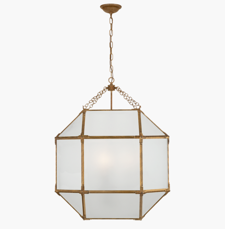 Morris Large Lantern in Gilded Iron with Frosted Glass.png