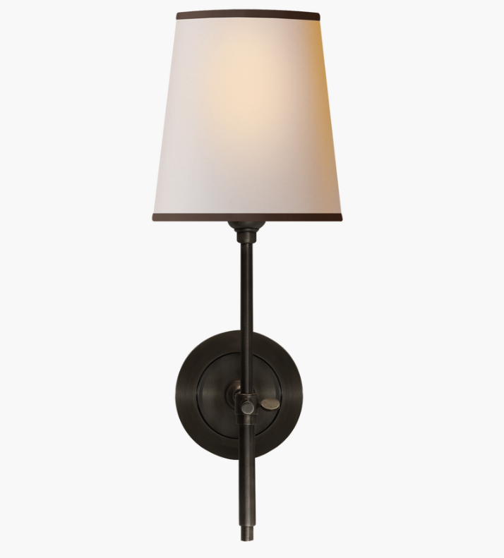 Bryant Sconce in Bronze with Natural Paper with Black Trim.png