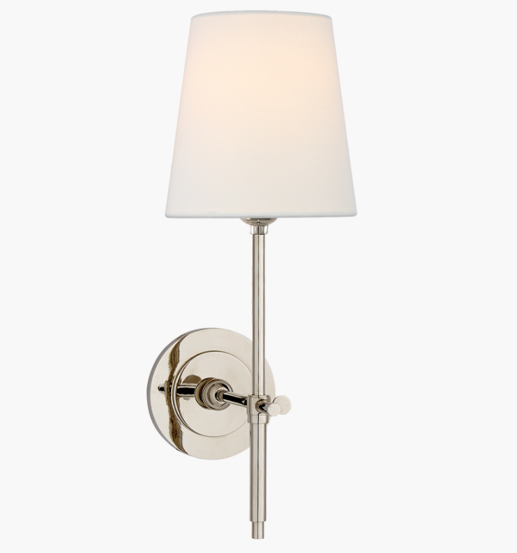 Bryant Sconce in Polished Nickel with Linen Shade.png