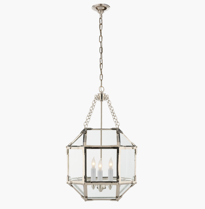 Morris Small Lantern in Polished Nickel with Clear Glass.png