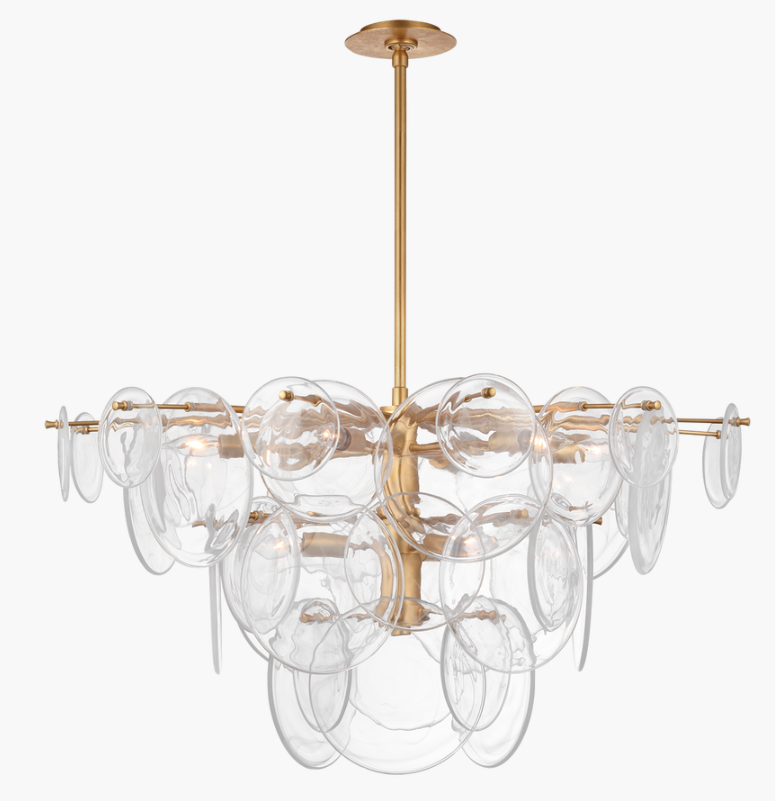 Loire Large Chandelier in Gild with Clear Strie Glass.png