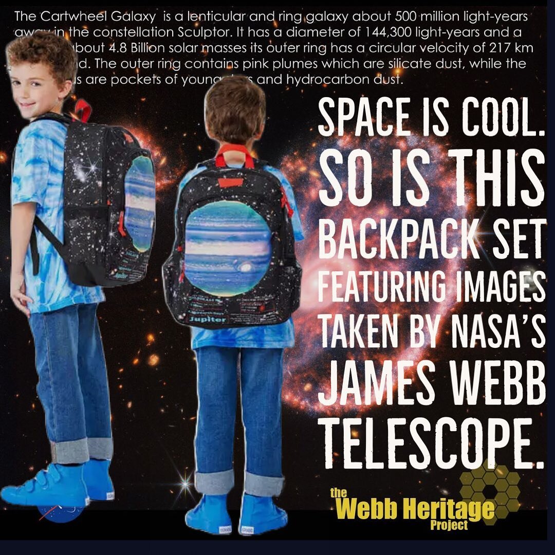 A stellar choice from @highlightsforchildren new Backpack collection! Featuring actual @nasa images💫. Perfect for young scientist and space cadets 🌟🙋&zwj;♀️. #myhighlightskid #nasa @james.webb.telescope.official #jameseebbtelescope #backtoschool #