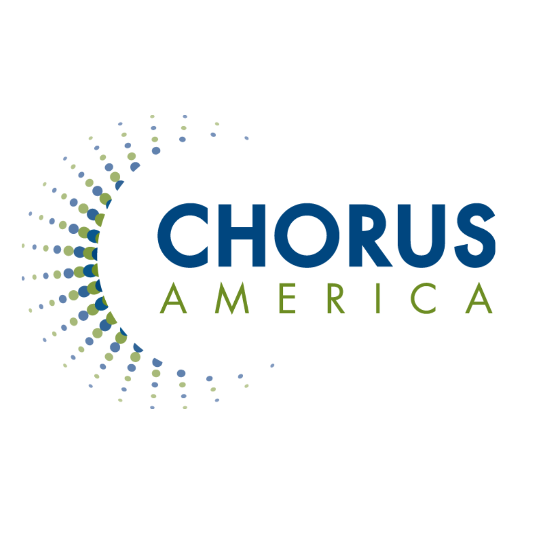 Chorus America logo with radiating dots forming a sunburst pattern in blue and green