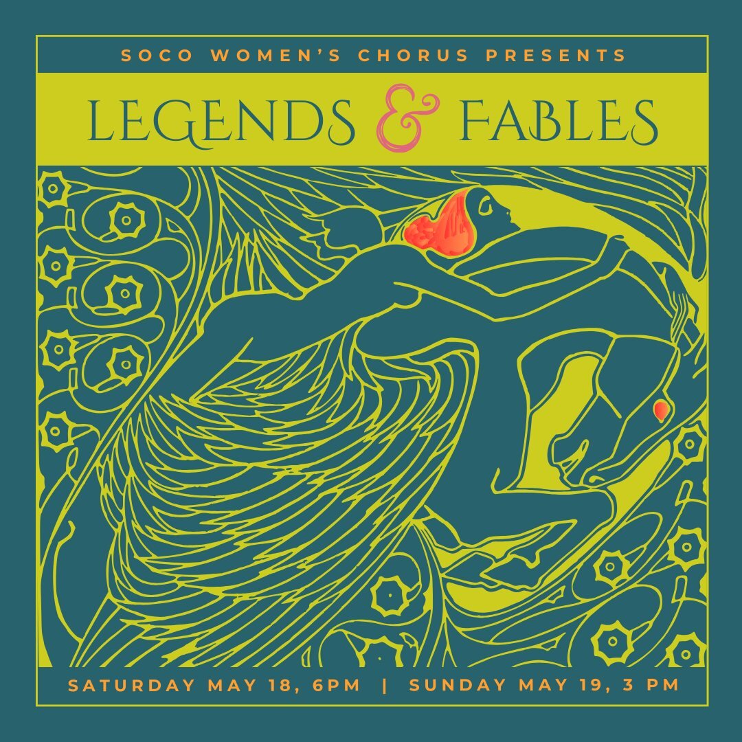Our official concert art is hot-off-the-press for LEGENDS &amp; FABLES! Huge thanks to our chorus member and artistic magician, Susan, who made this epic image come to life. You can now buy tickets for our shows on Saturday May 18th at 6pm and Sunday