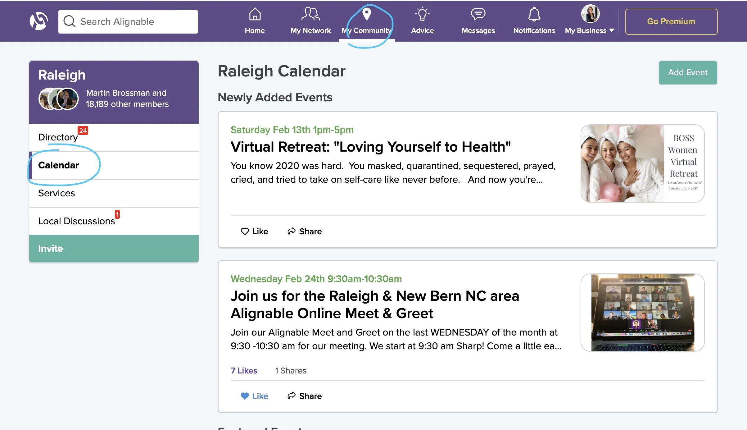 Local event calendar