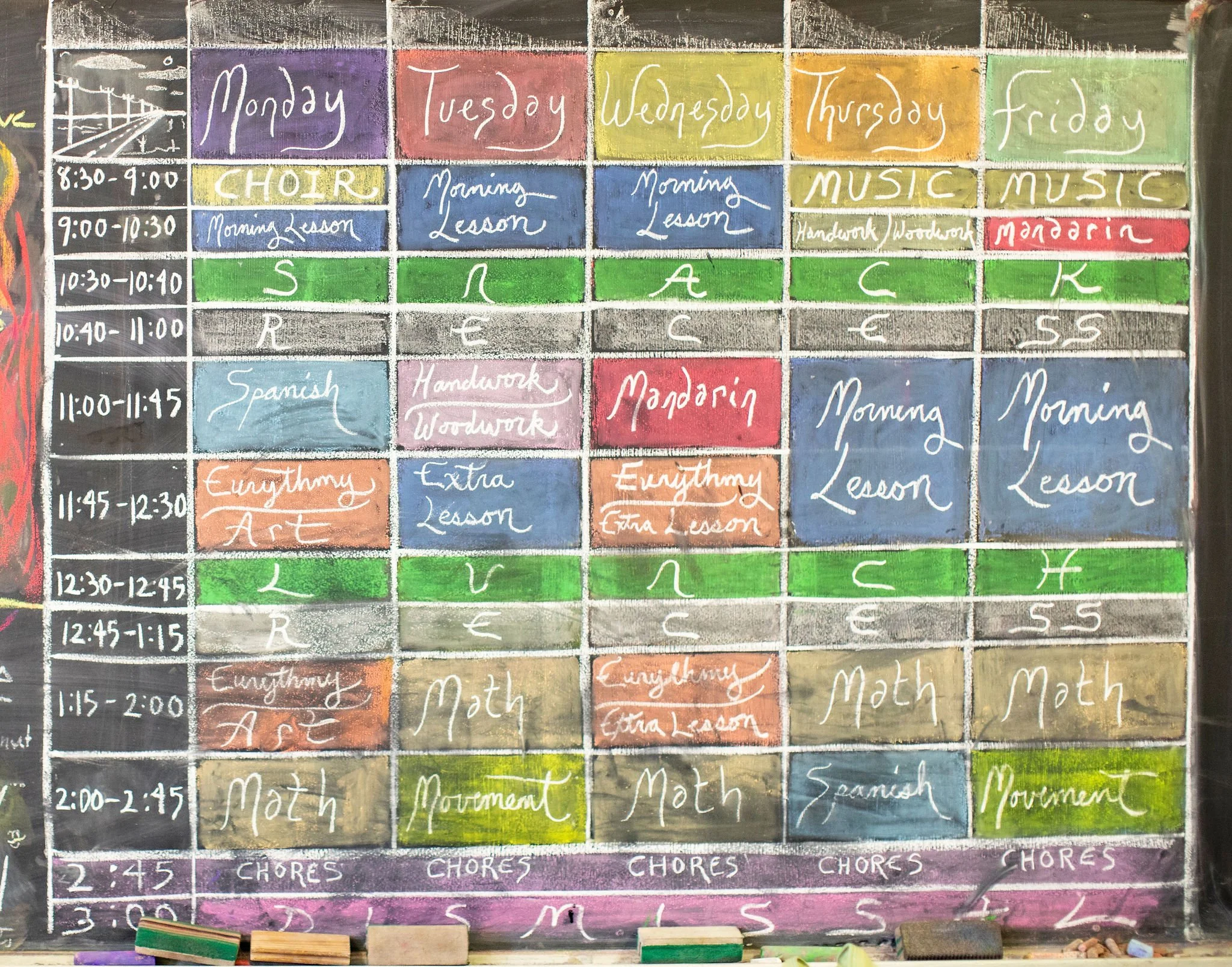 Portland Waldorf School_Chalkboard Weekly Rhythym.JPG