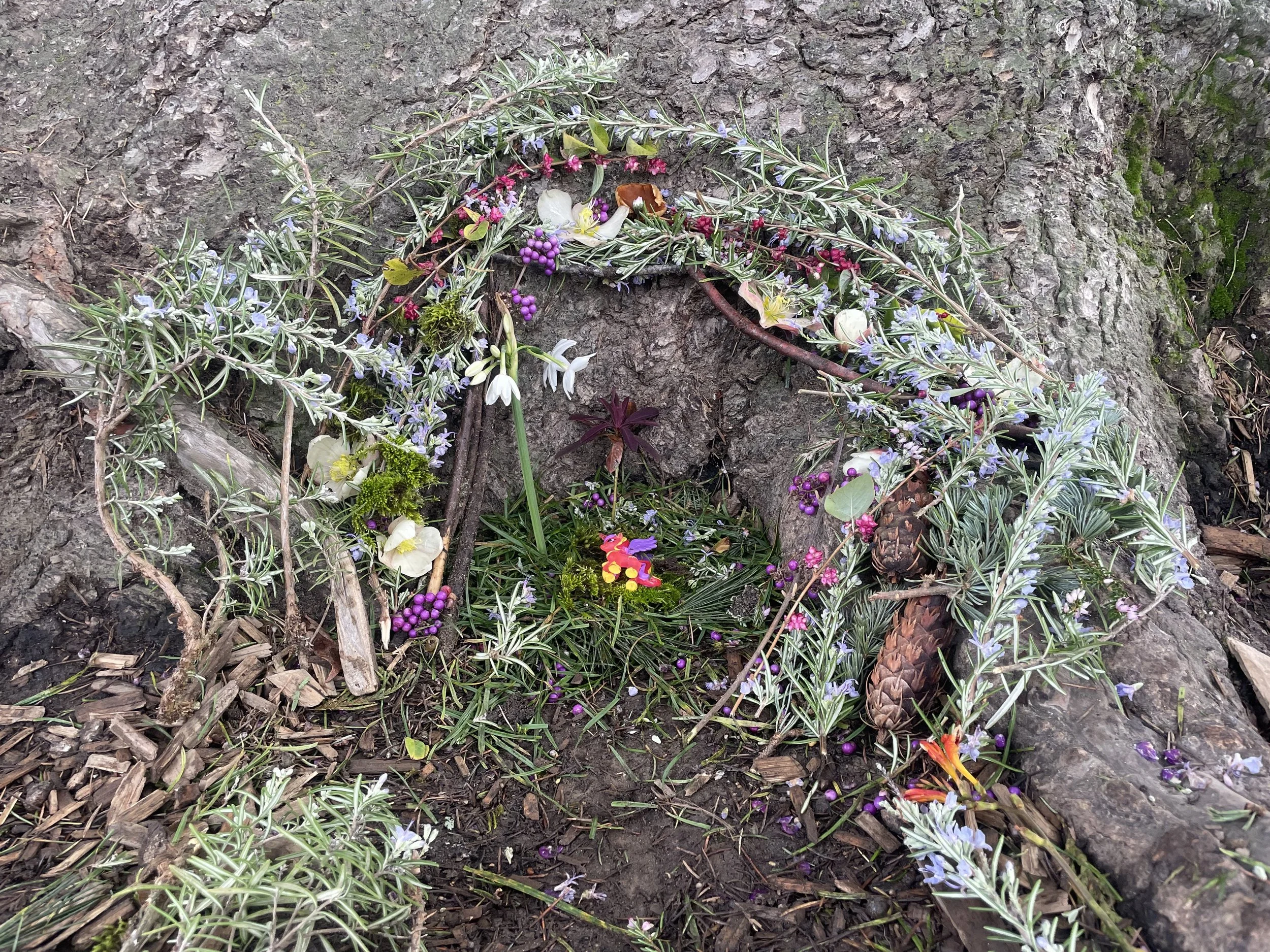 Campers engage in hands-on, screen-free art projects, transforming old textiles into new creations like bags, aprons, and stuffed animals, inspired by nature and the outdoors