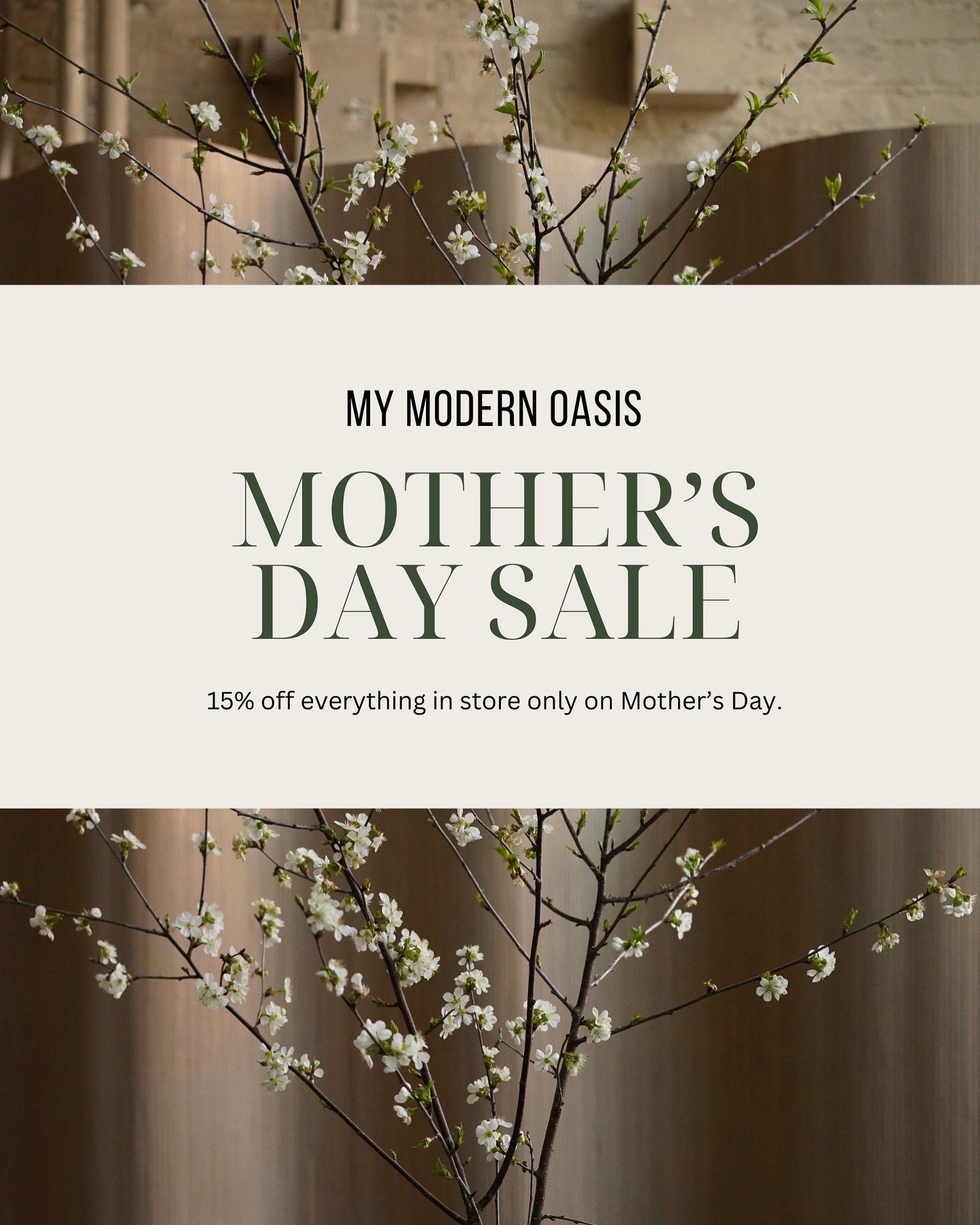Join us this Sunday for a last minute Mother&rsquo;s Day sale. We appreciate all the hard working mothers out there! We will be offering 15% off everything and you don&rsquo;t even have to be a mother! Everyone is welcome to treat themselves this Sun