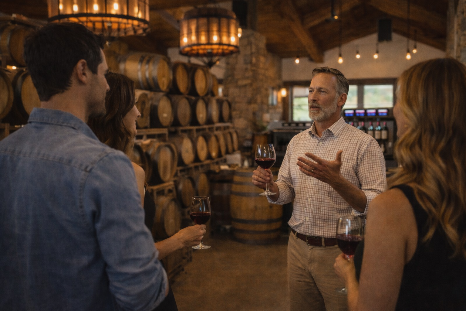 winery tour with wine dispensers