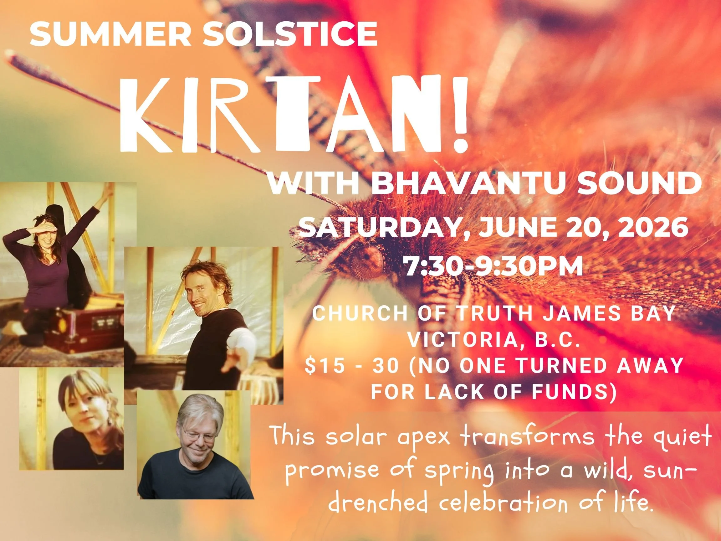 Celebrate Solstice with Kirtan at The Church of Truth on Saturday, June 20th, 7:30 - 9:30pm