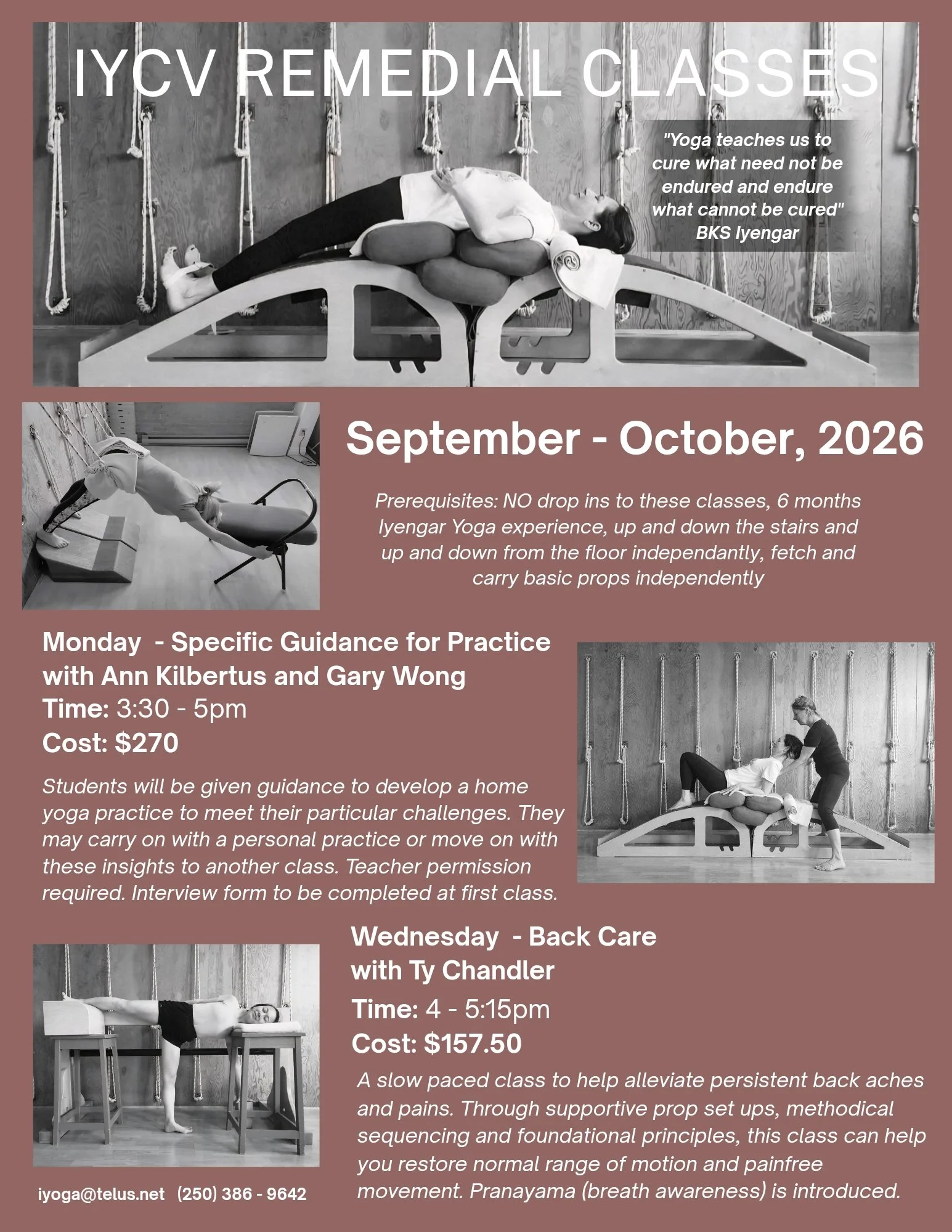 Remedial Classes Iyengar Yoga Centre of Victoria - Back Care class w Ty Chandler