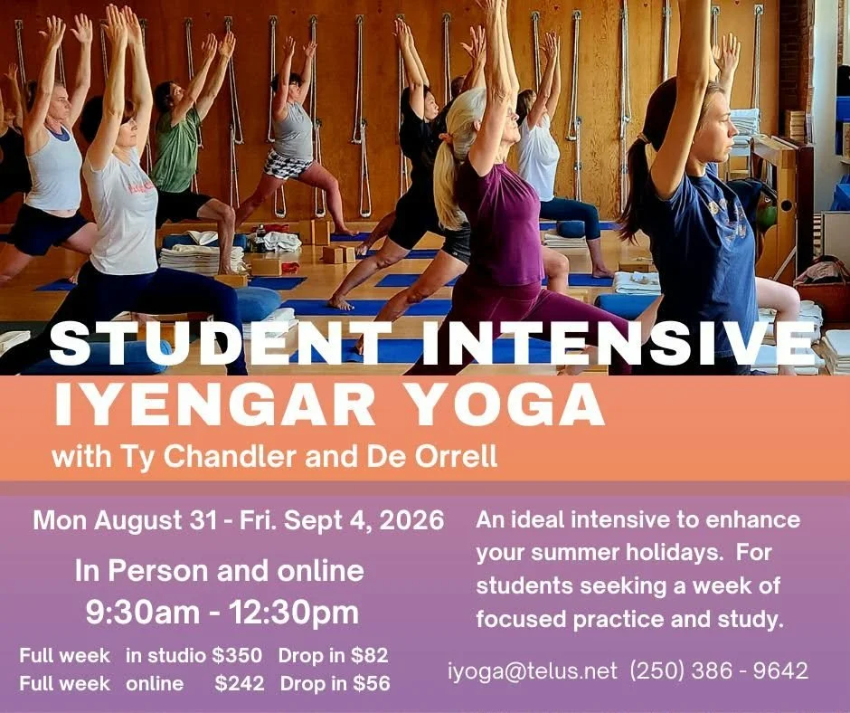 Student Intensive Aug 31 - Sept. 4, 2026 Iyengar Yoga Centre of Victoria
