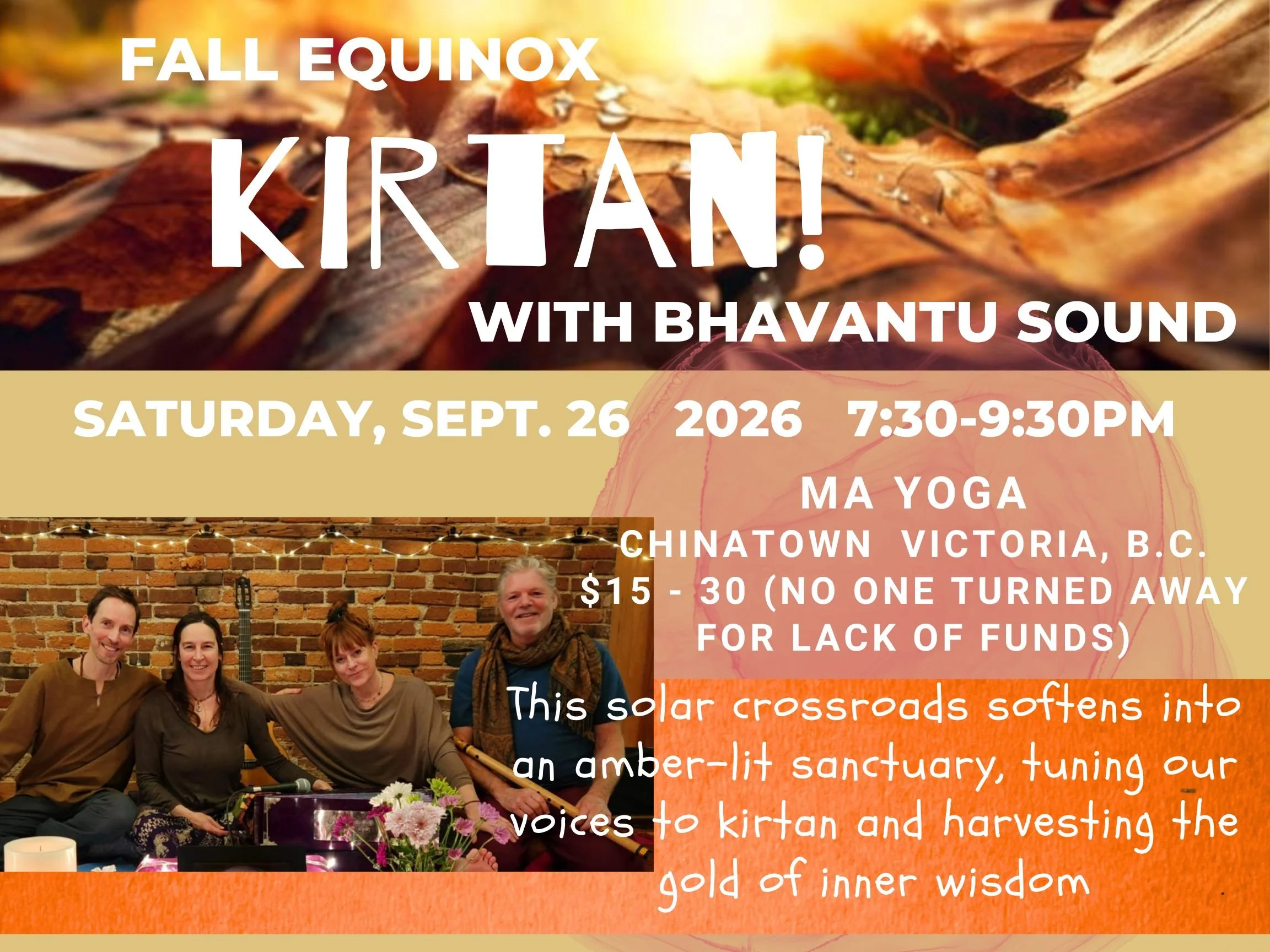 Kirtan at MA Yoga, Sept. 26, 2026