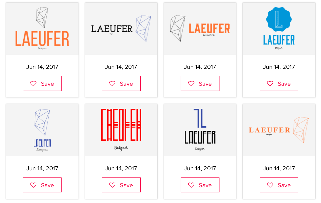 Gestaltungsergebnisse der Online Plattform TAILOR BRANDS