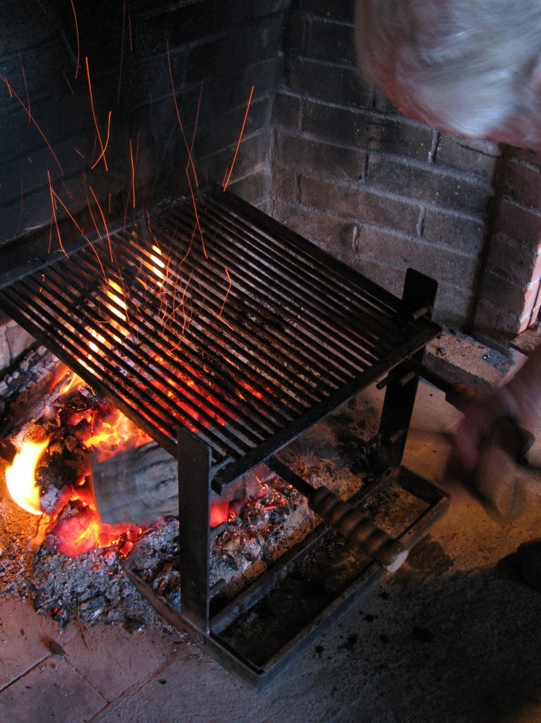 Cooking At Home Over A Wood Fire, Indoor Fireplace Cooking Grill