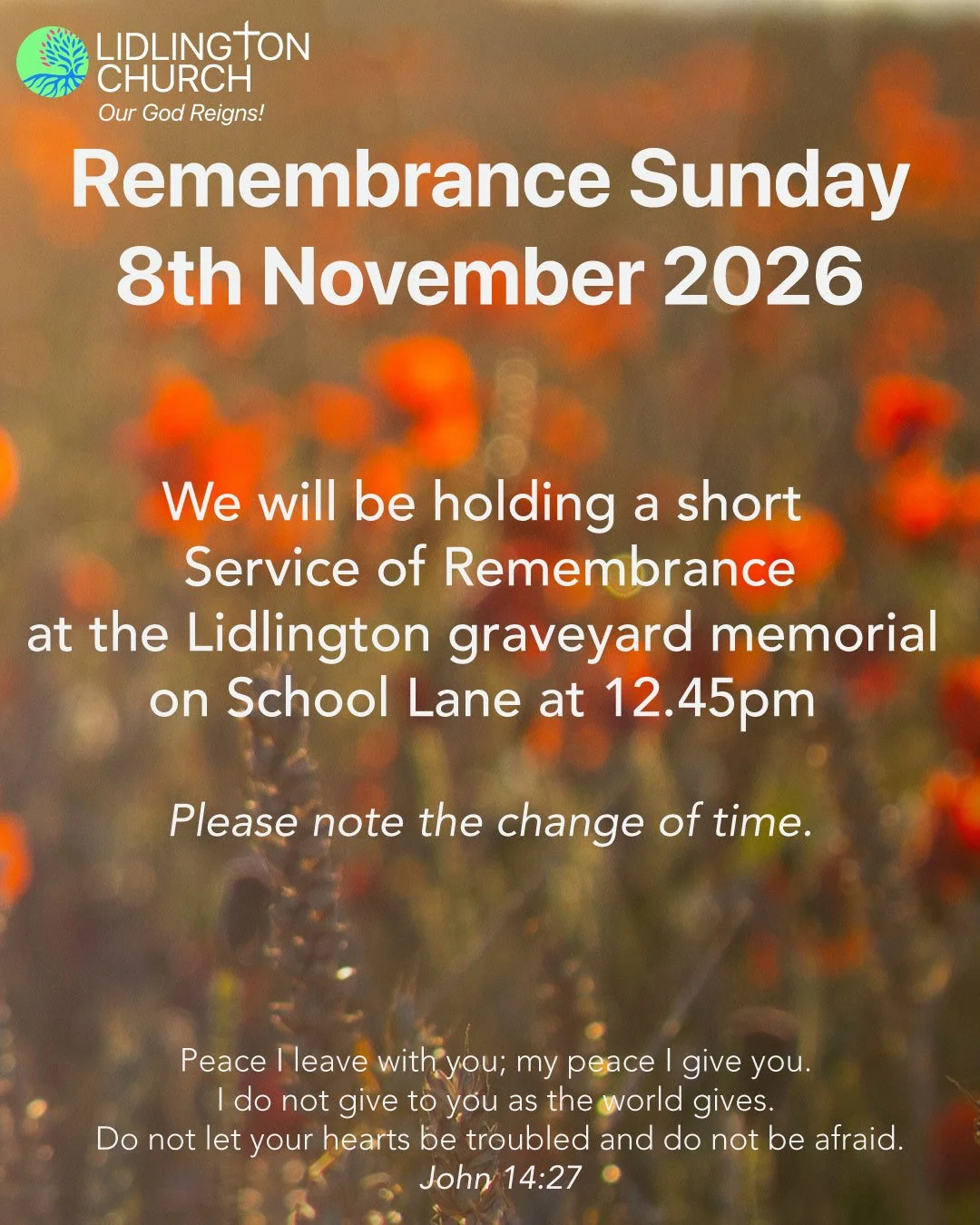 Remembrance Sunday - 8th November 2026