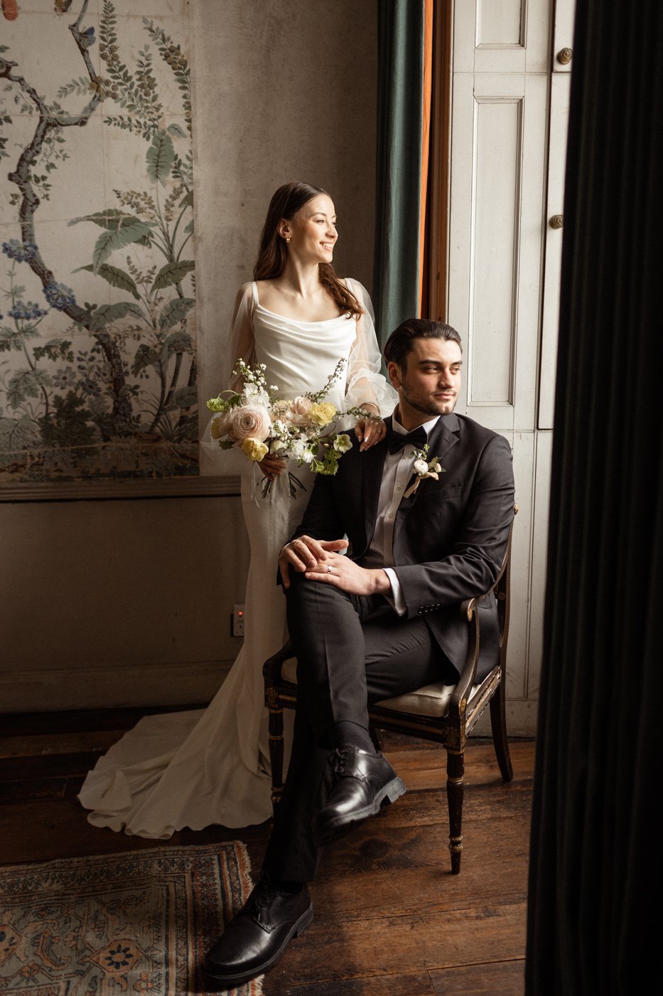 A First Look portrait of Bride and Groom 