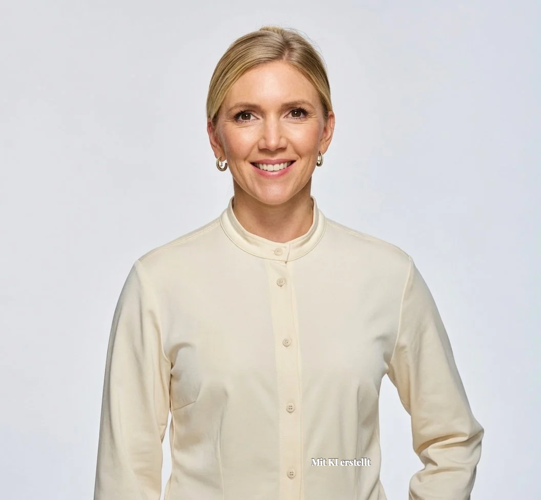 Twill Bluse beige MOdell KI.png