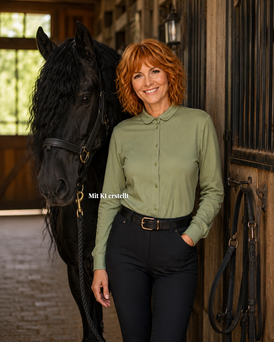 organic Pique-Bluse mit Bubikragen