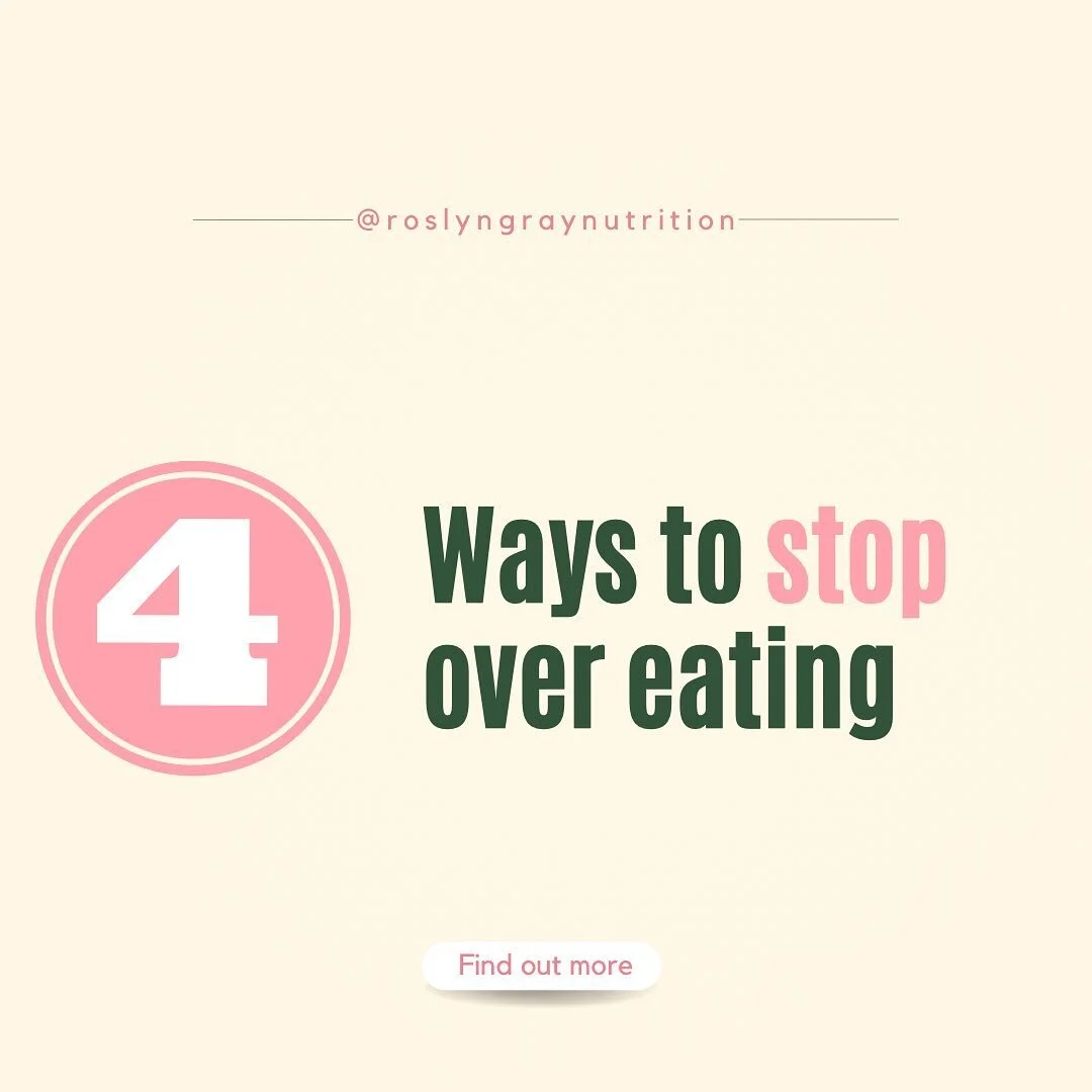 Which one do you struggle with the most? ⬇️

4 ways to stop overeating

1. Eat regularly: eating every 3 hours will keep you energised and prevent that &ldquo;crash&rdquo; and need for energy dense foods fast 
 
2. Are you getting enough carbs, prote