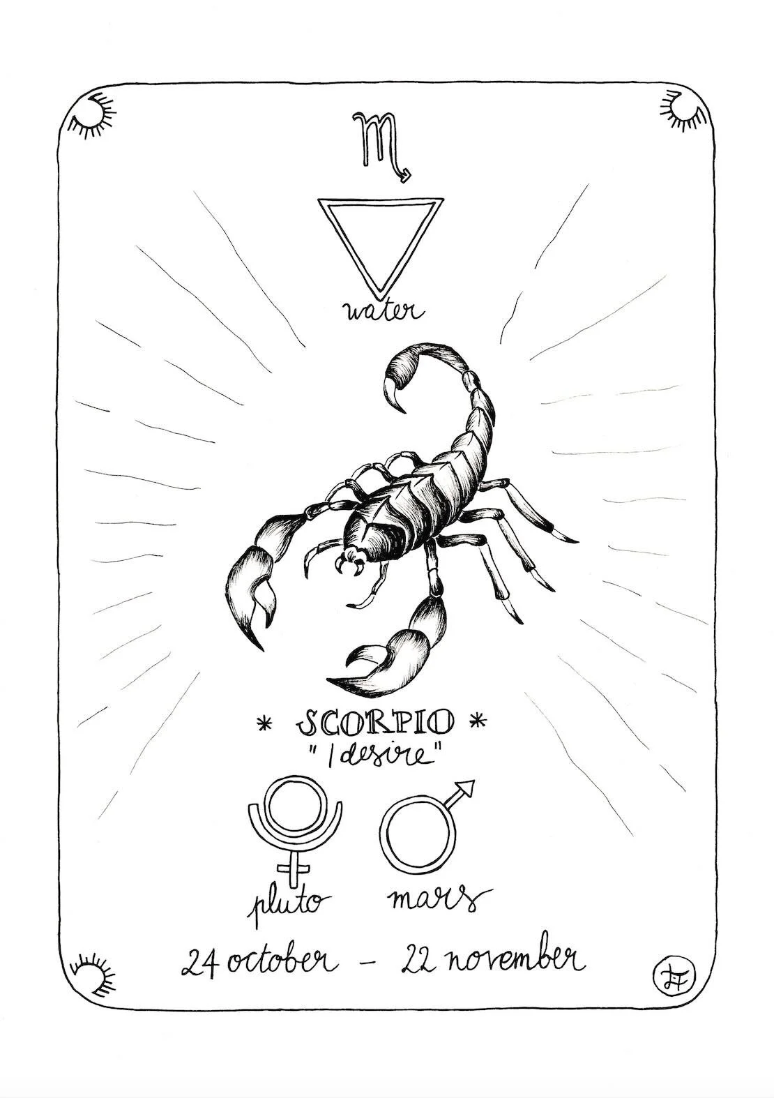 Scorpio – ink drawing