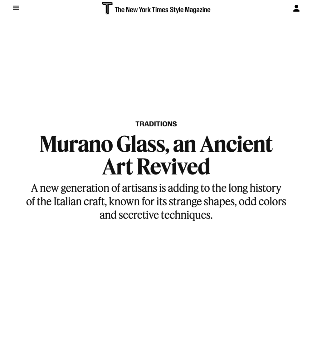 Murano Glass, an Ancient Art Revived - The New York Times