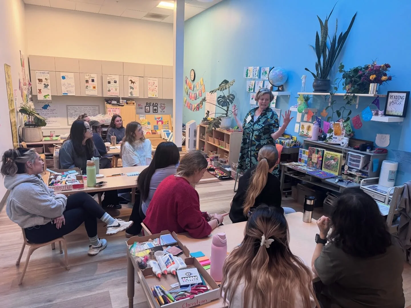 The Peekadoodle staff had a special Professional Development day at school. An art educator from @scrapsf led an interactive workshop inspiring us to think creatively about portraits, self-expression, and art. It was both informative and super fun! T