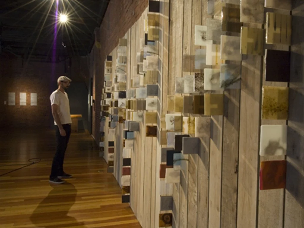 Synchronicity, 2010, glass, paint, and wood