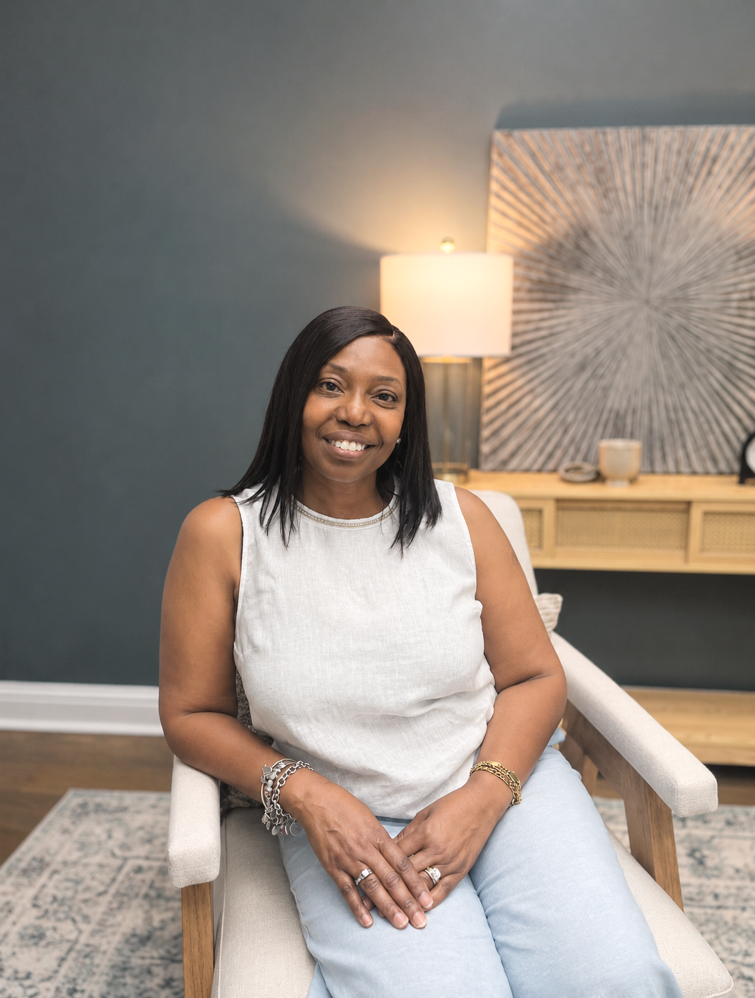 Emily Hinds, LPC, person-centered therapist at Cumberland Counseling Centers in Atlanta, helping individuals overcome anxiety, stress, and emotional crises to achieve self-awareness and personal growth.