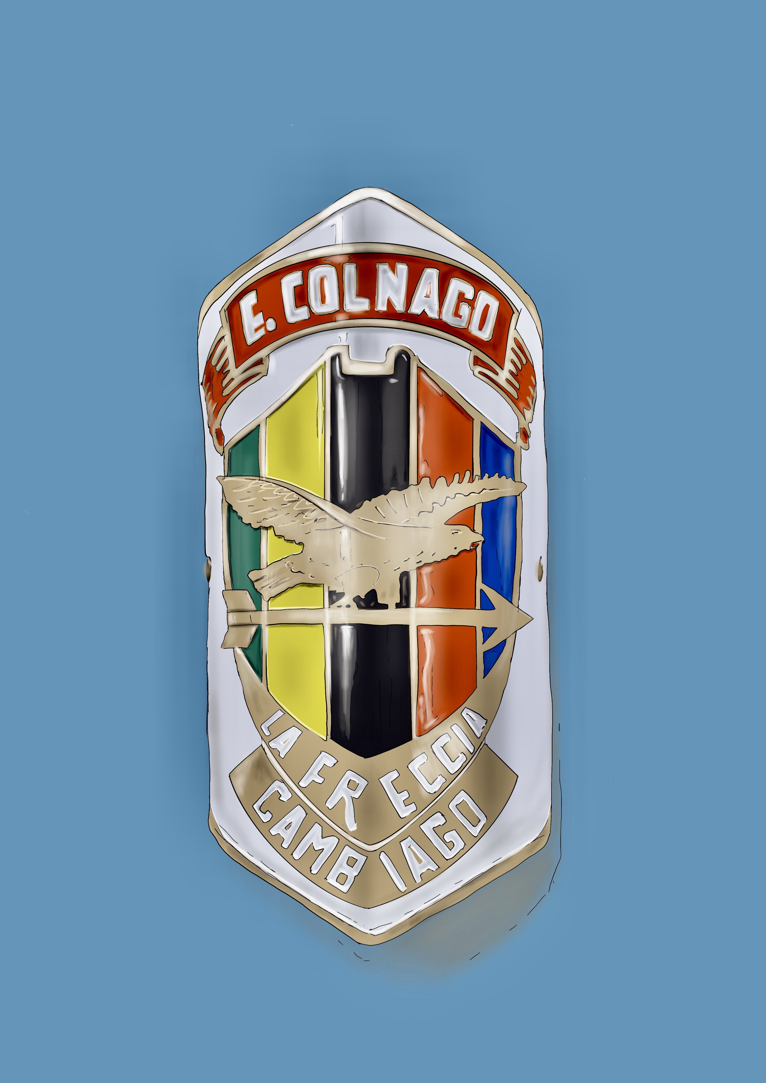 Vintage Colnago Head Badge Print