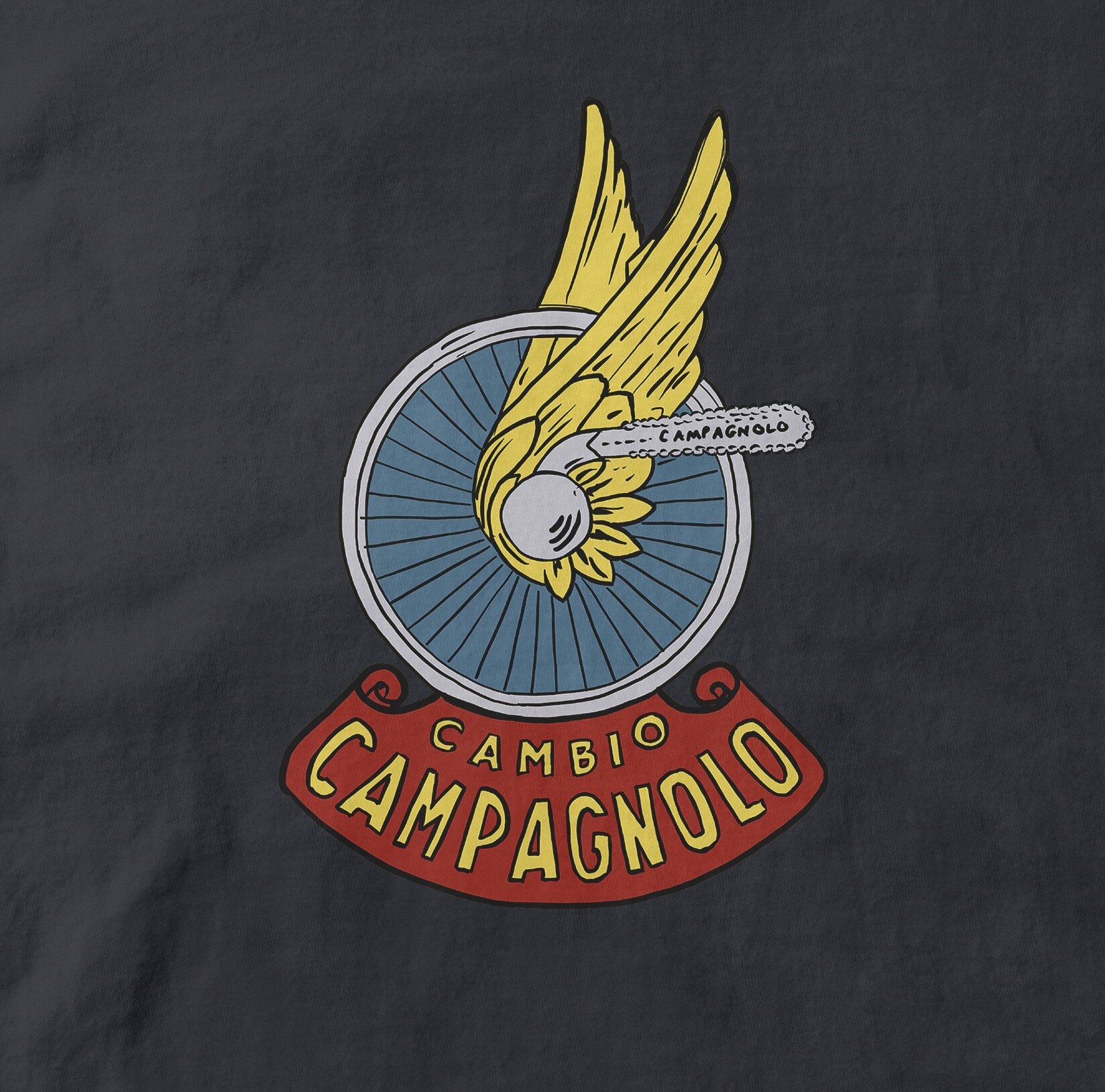 Detail of Vintage Campagnolo 'Angel Wing' logo T-shirt