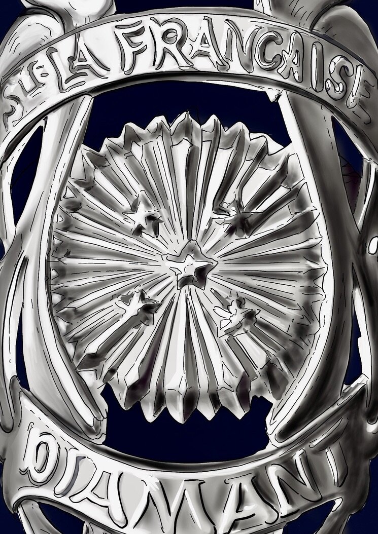Detail of Vintage Société La Francaise Diamant Bike Badge