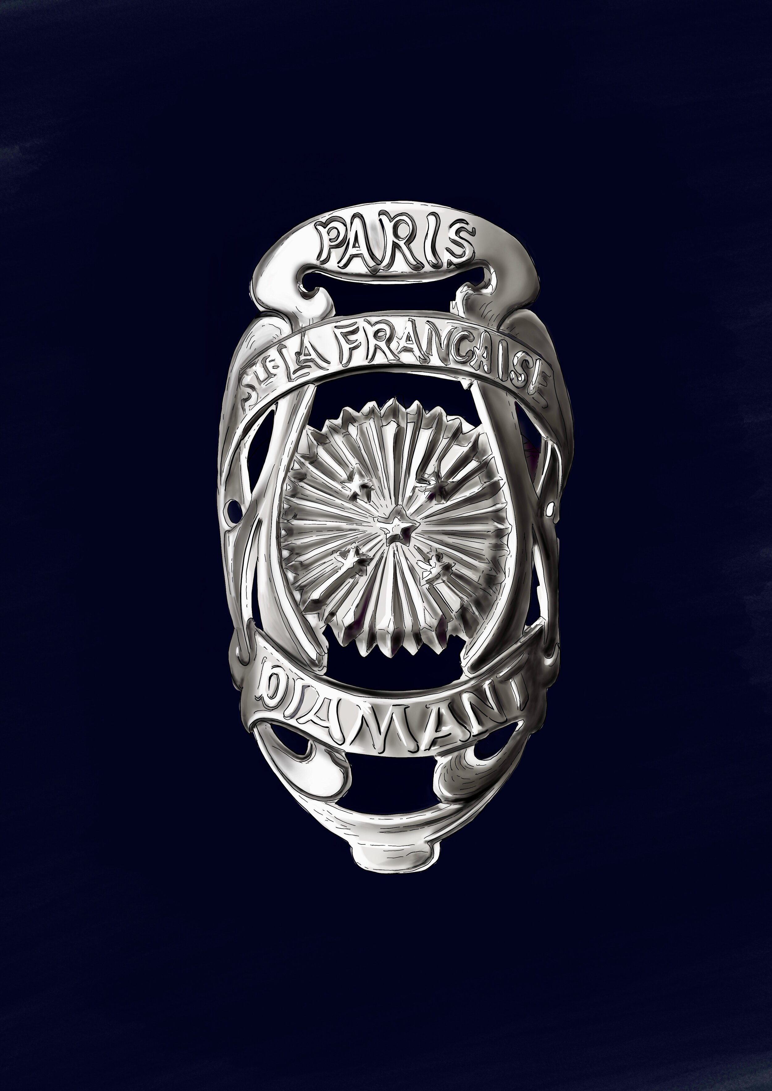 Vintage Société La Francaise Diamant Bike Badge Print