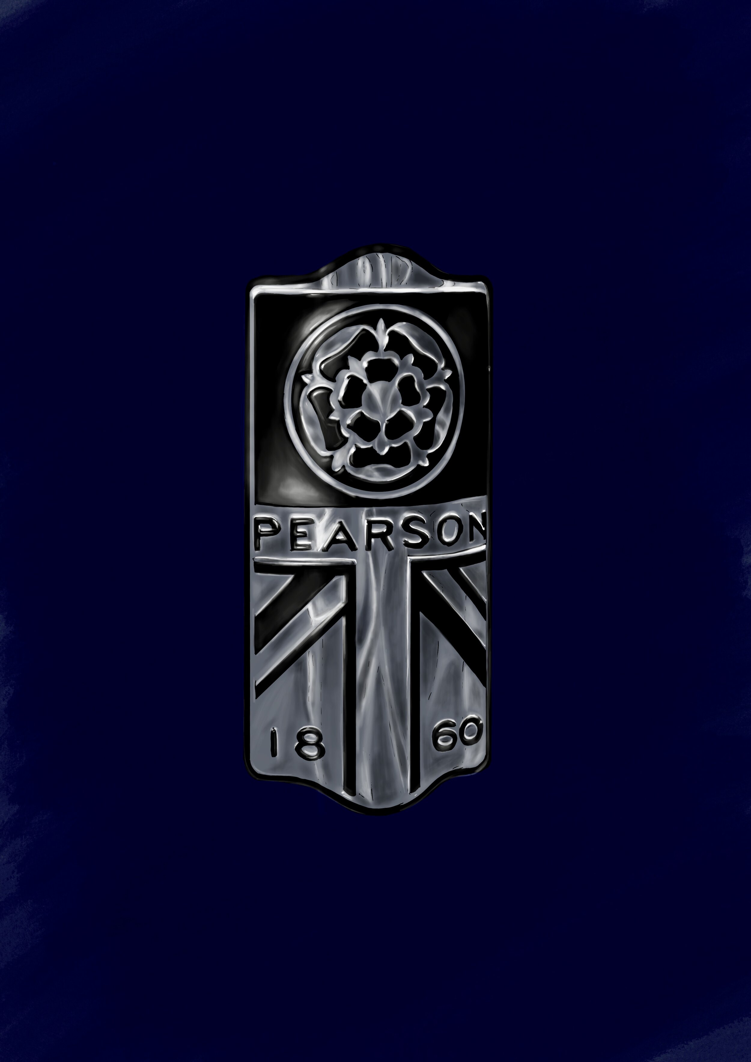 Pearson Cycles Bike Head Badge print of original illustration