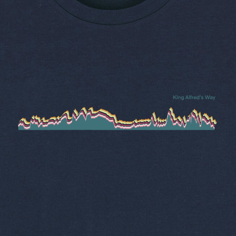 Detail of King Alfred's Way T-Shirt French Navy Blue