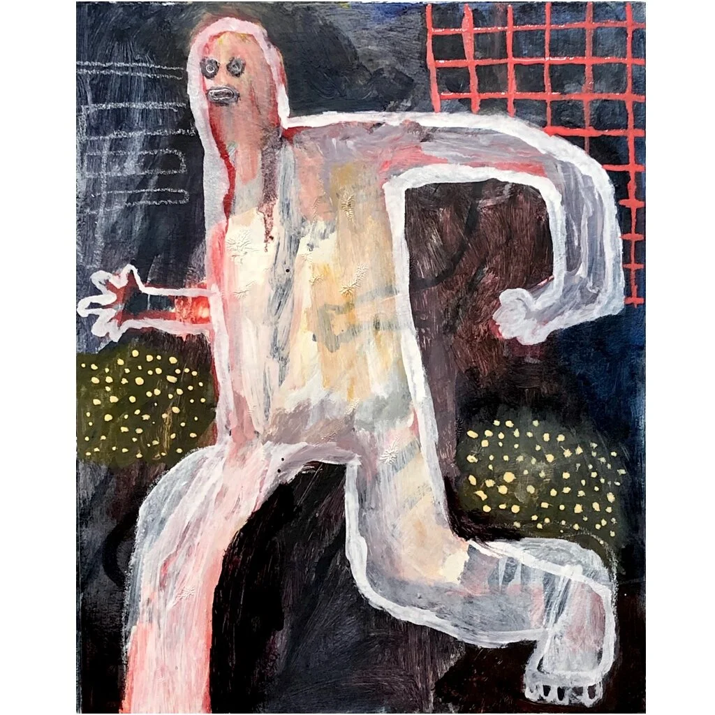 "Ghost Running"  8"x 10"  Oil on Paper  2020, NFS