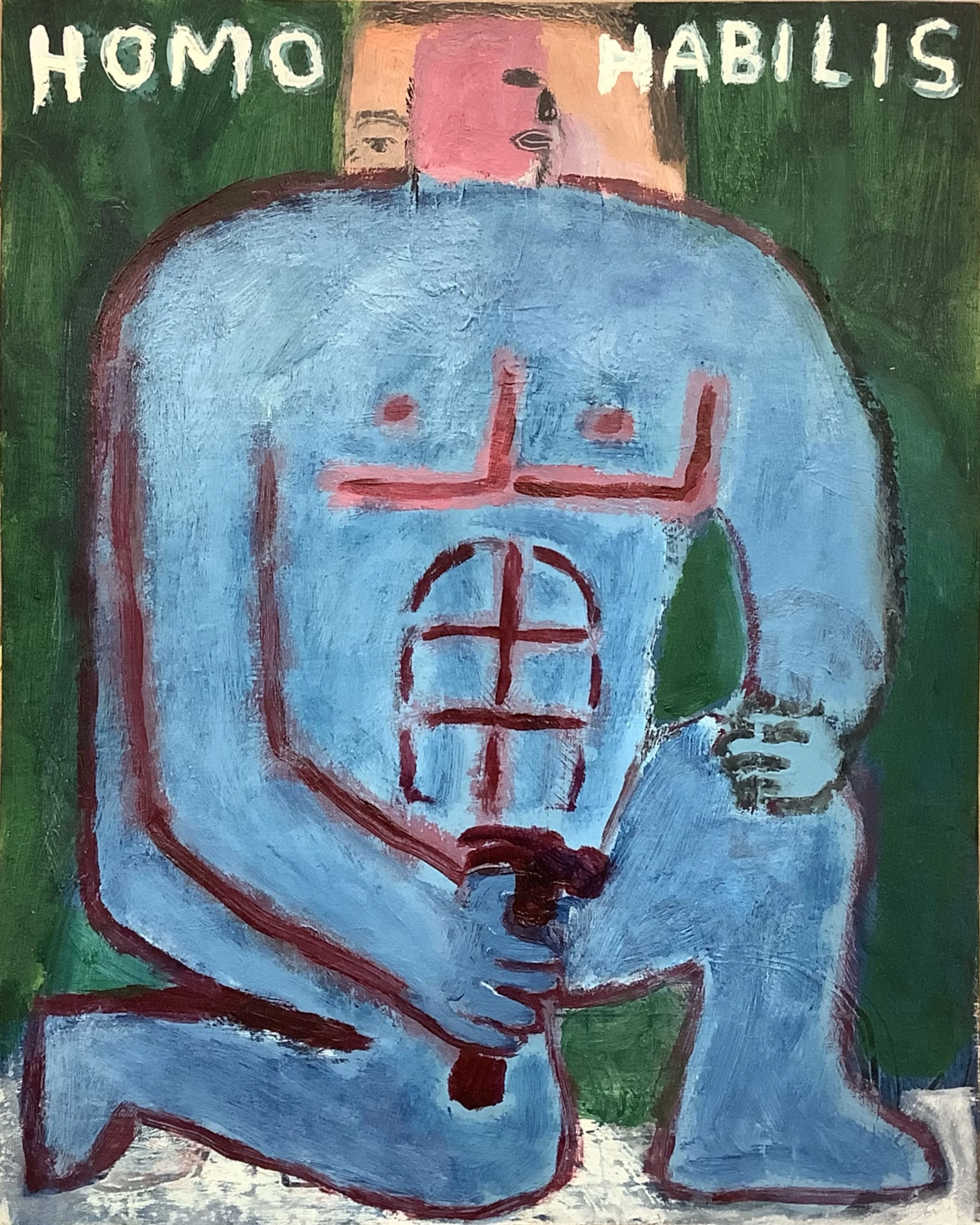 "Homo Habilis", 8"x10", Oil on Paper, 2021, $500