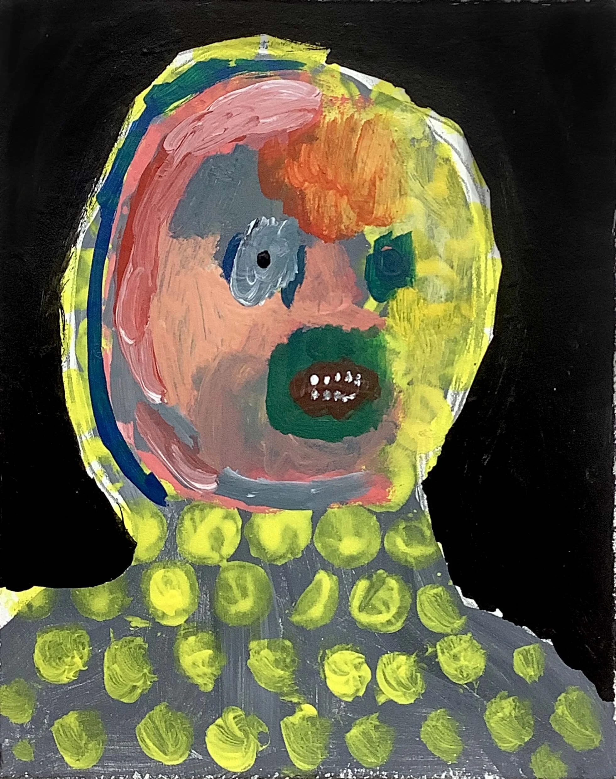 "Untitled", 4"x5", Acrylic on paper, 2020, NFS