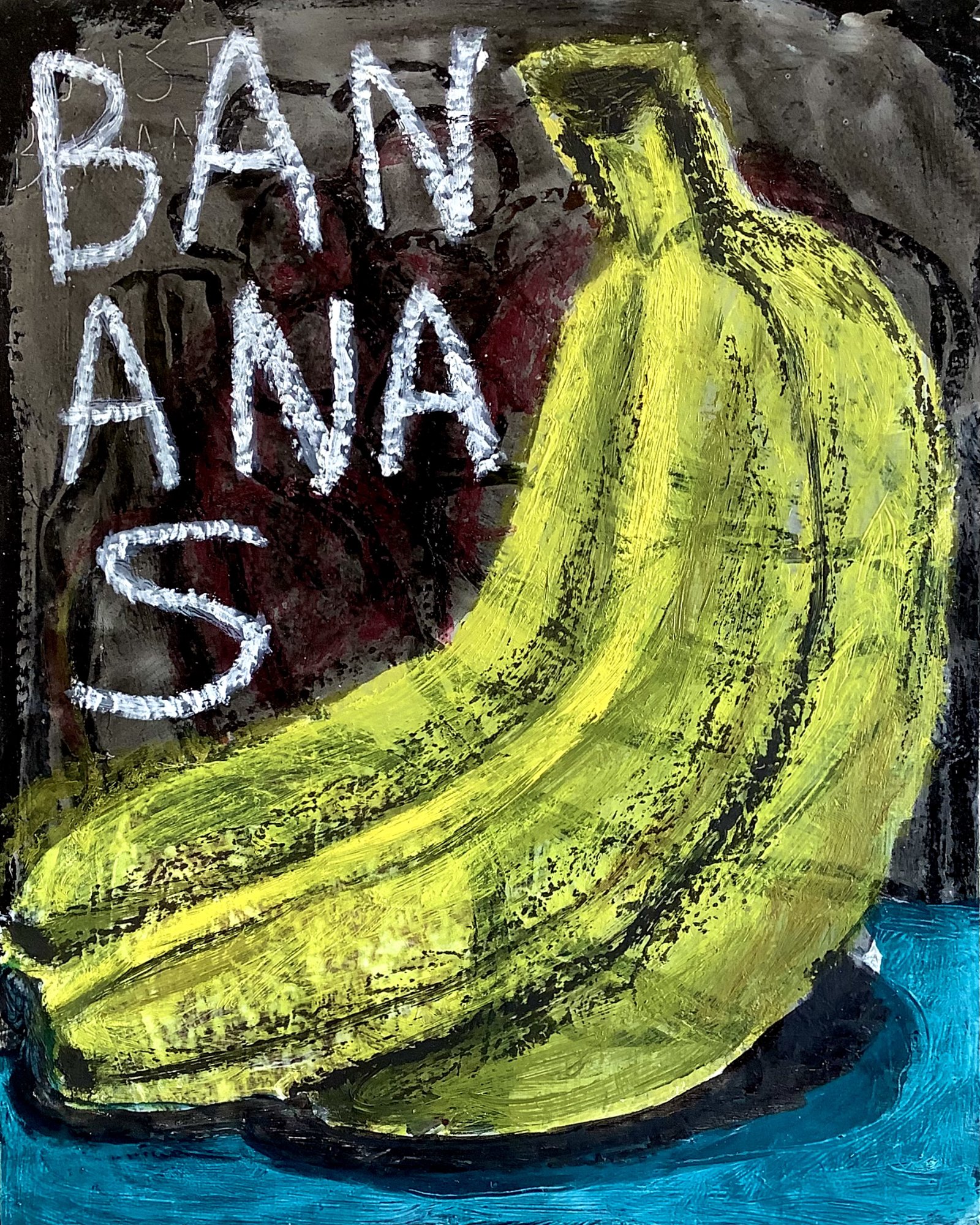"Bananas", 8"x10", Oil on Paper, 2022, $500