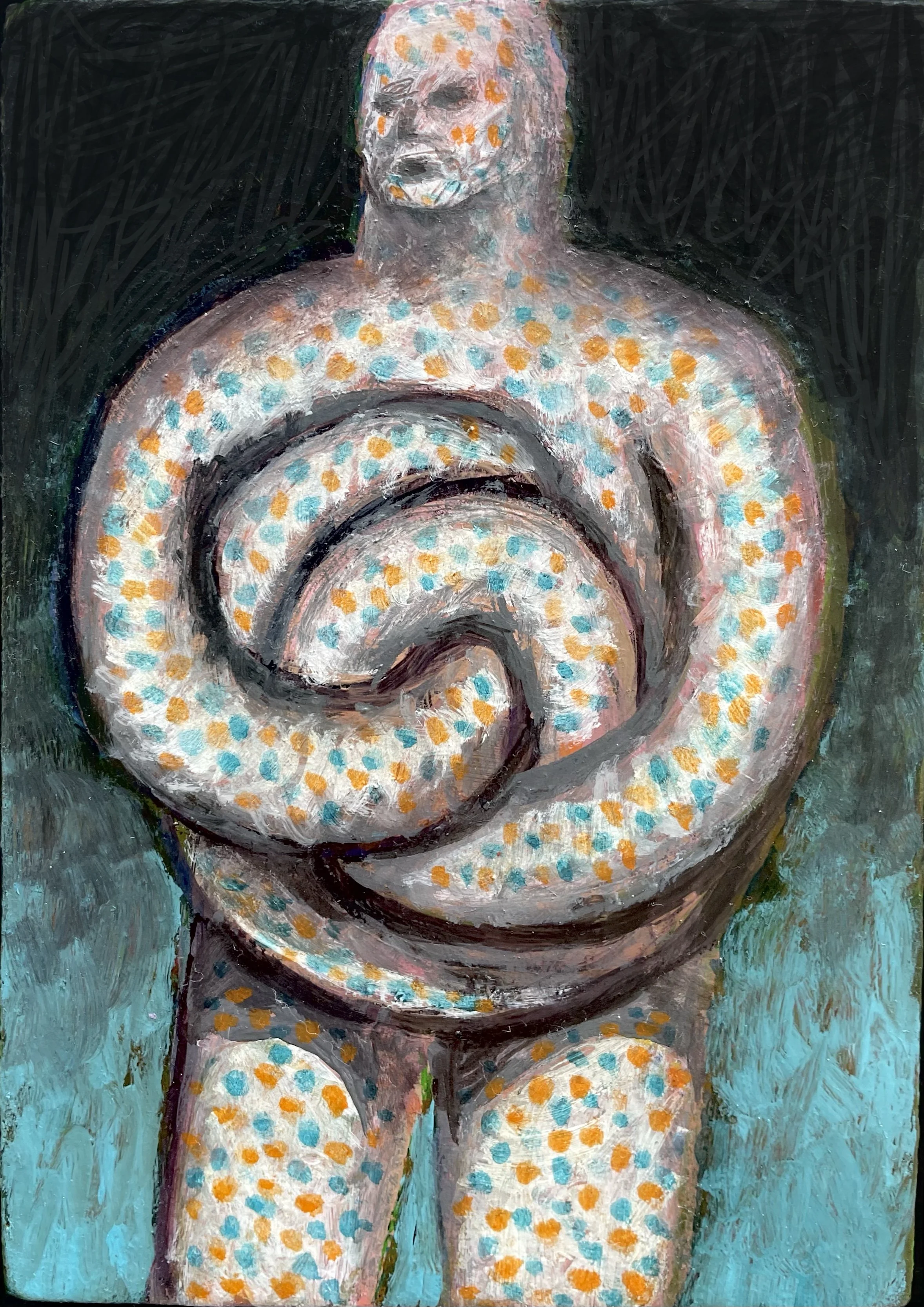 "Serpentine Study 3", 3.5"x5", Oil on Panel, 2023, $175