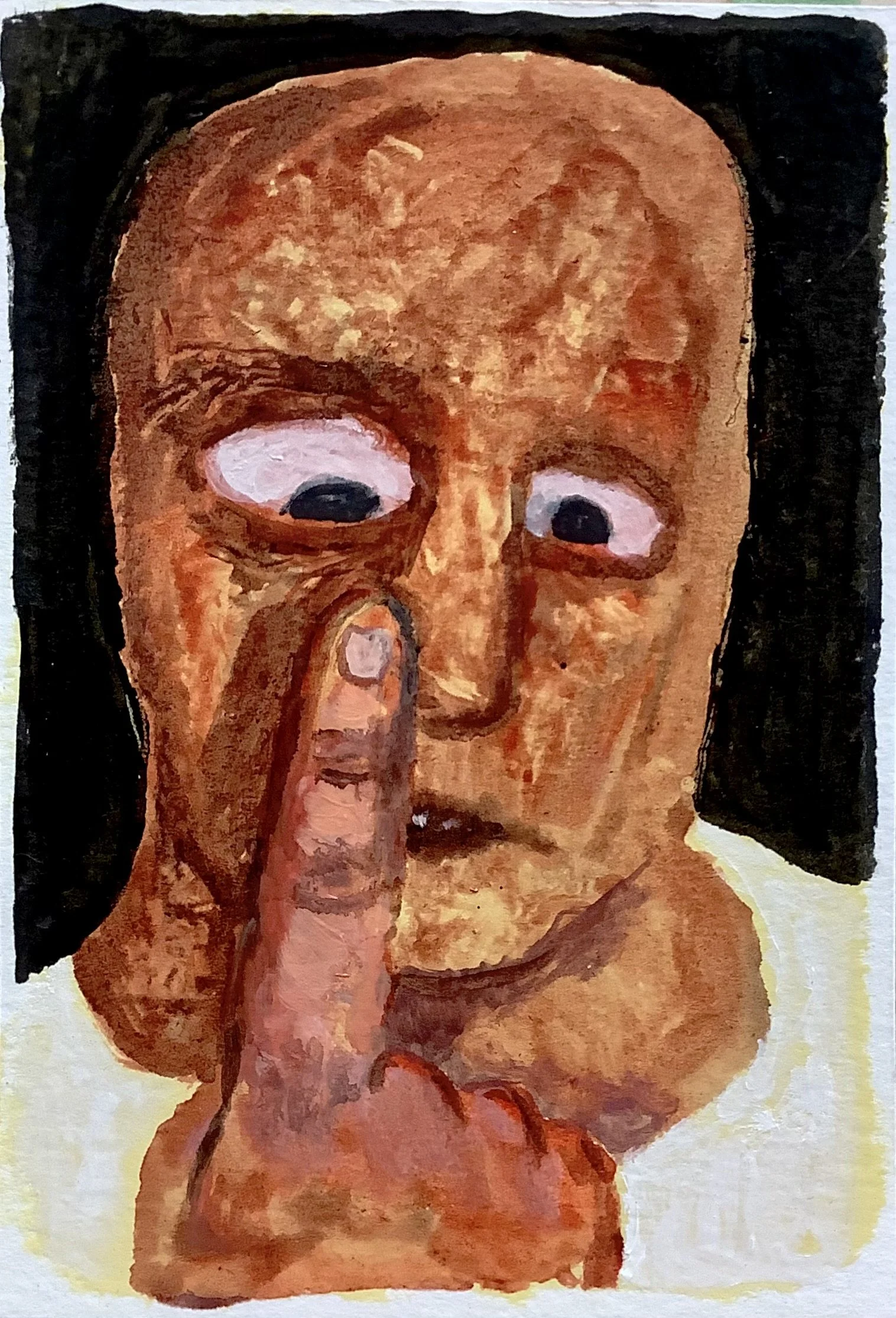 "Finger", 3.5"x5", Oil on Paper, 2022, $175