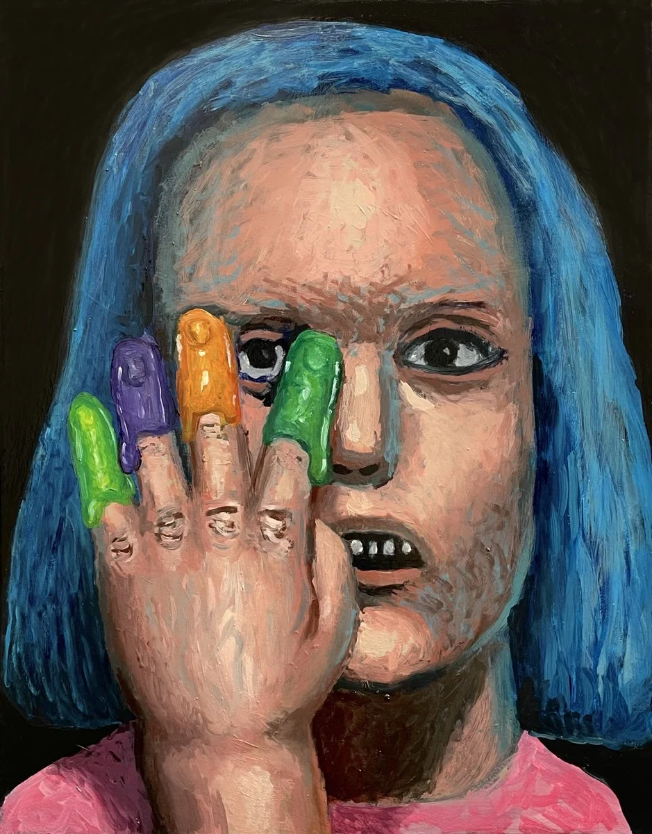 "Finger Painter", 11"x14", Oil on Panel, 2023, $850