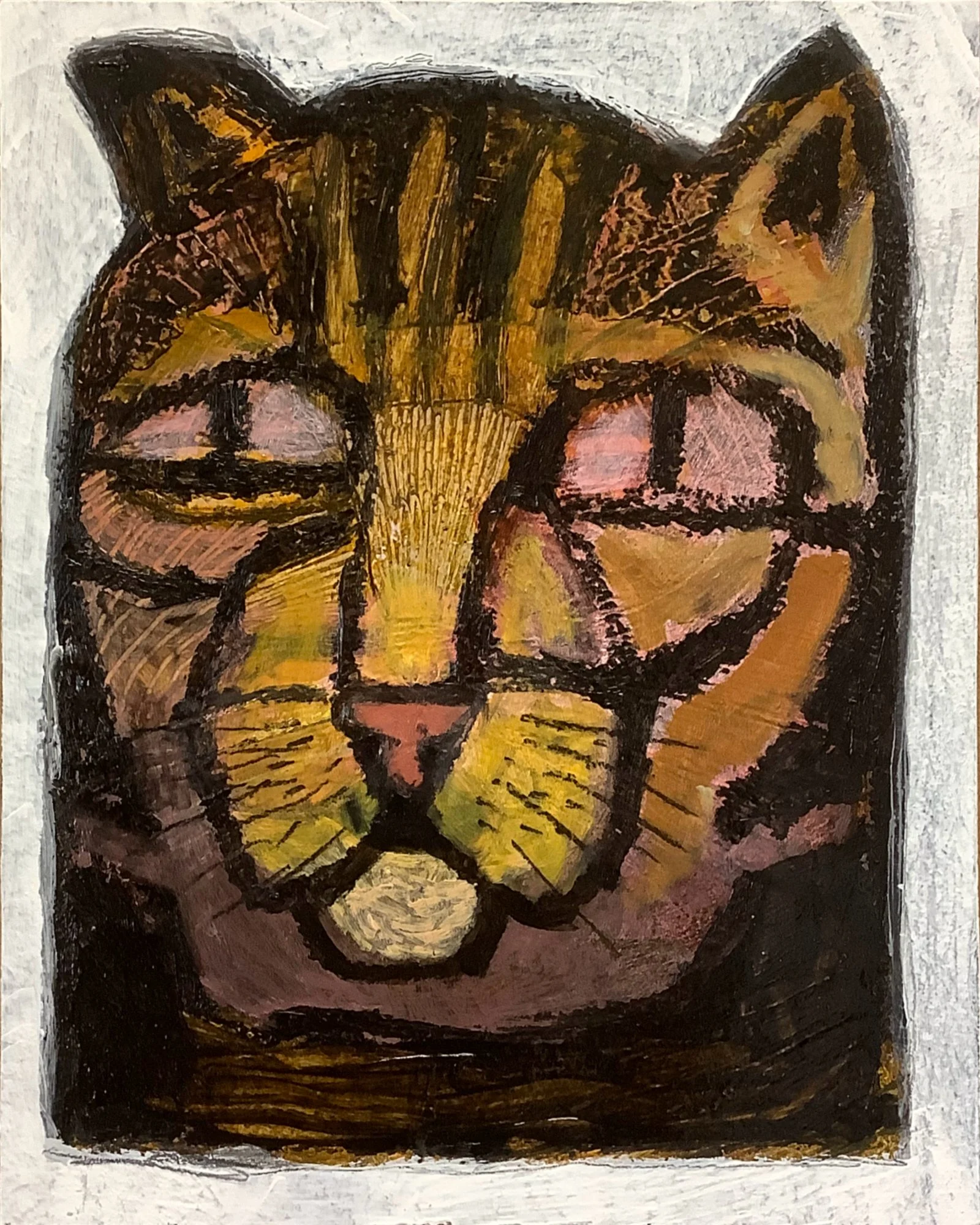 "Cat Head", 8"x10", Oil on Paper, 2022, $500