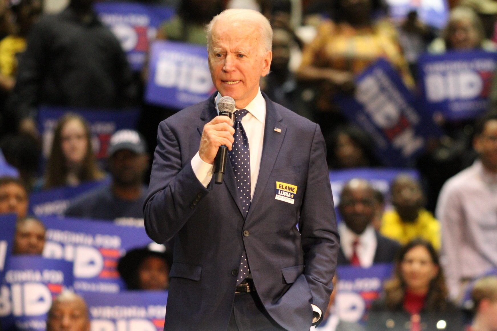 Former Vice-President Joe Biden, the projected winner of the 2020 Presidential Election against incumbent President Donald Trump, speaks at an event in Virginia. (Courtesy of Carter Marks / Royals Media)