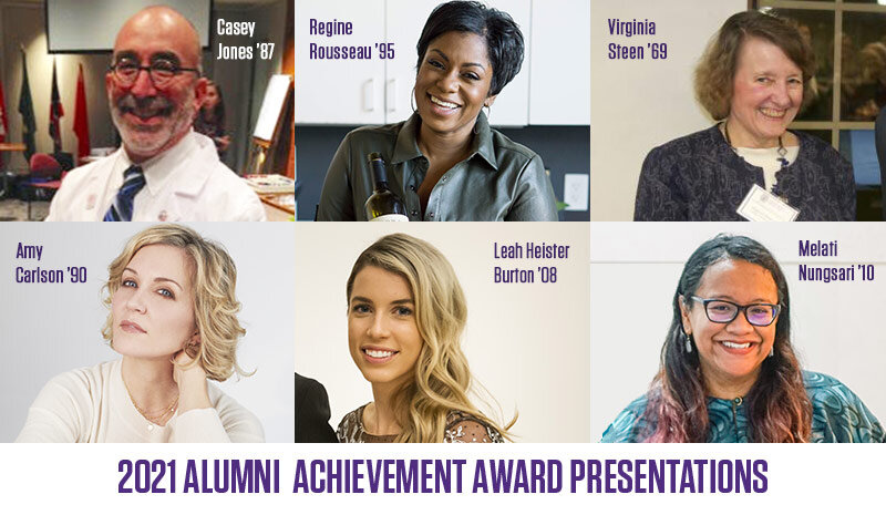 Alumni Achievement award winners for 2021. (Courtesy of the Office of Communications)