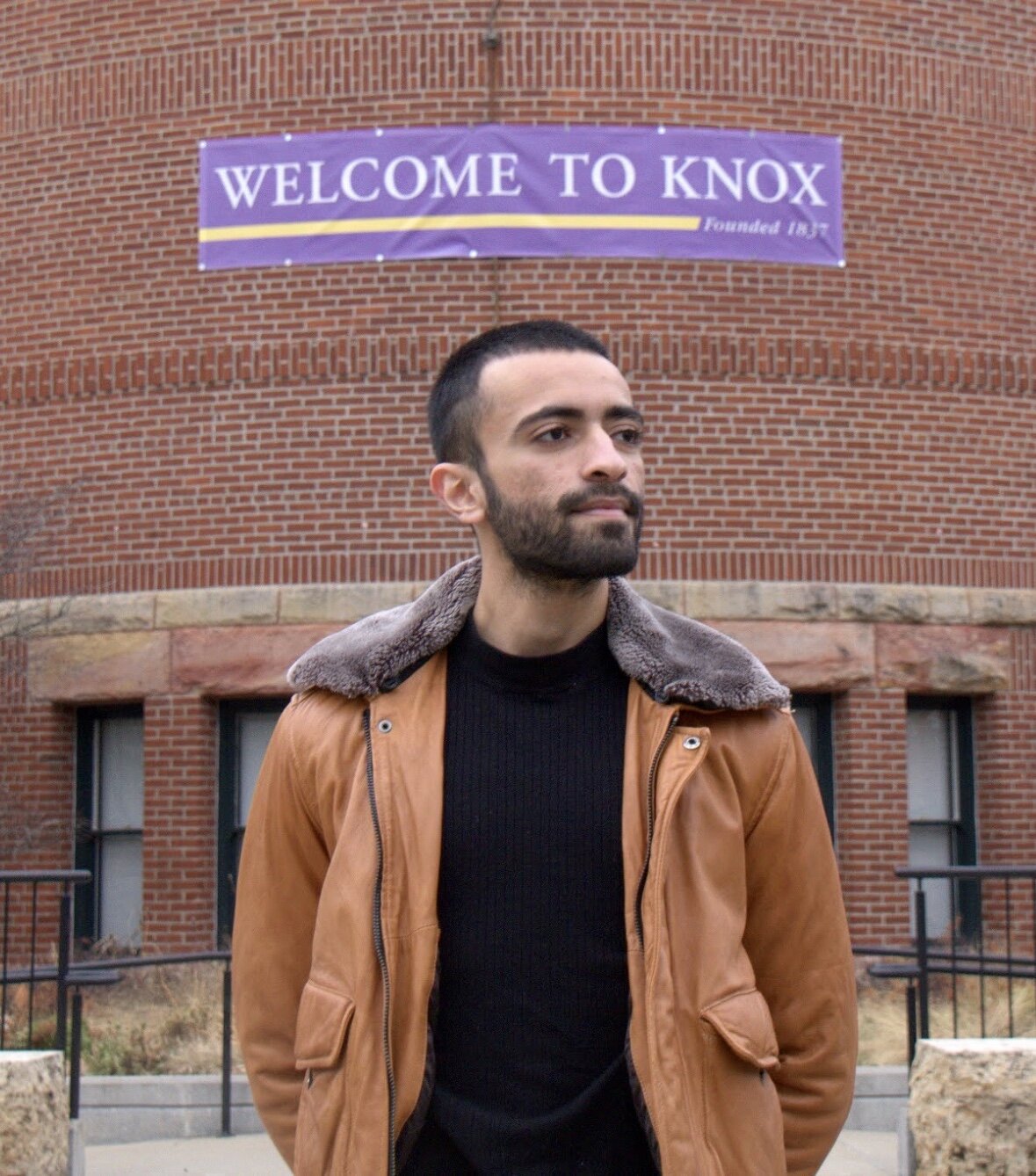 Junior Mujtaba Hassan, Senate Diversity Chair and President-Elect, stands in front of Alumni Hall. (Courtesy of Mujtaba Hassan, Photo by Sarah Nathan).&nbsp;